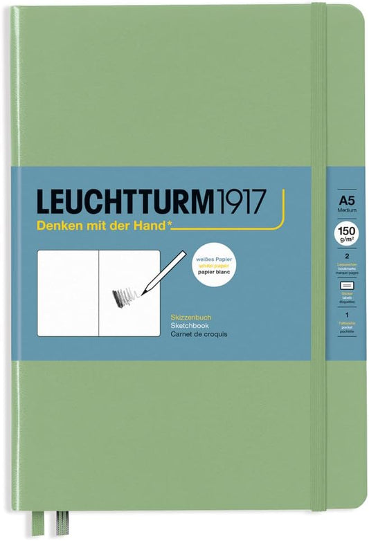 Leuchtturm1917 - Medium A5 Hardcover Sketchbook (Sage) - 112 Pages of 150g/m² Paper