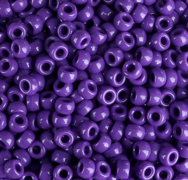Purple Pony Beads 1000Pcs 9mm Pony Beads Bulk Purple Beads for Friendship Bracelets Kandi Beads Hair Beads for Braids Beads for Crafts