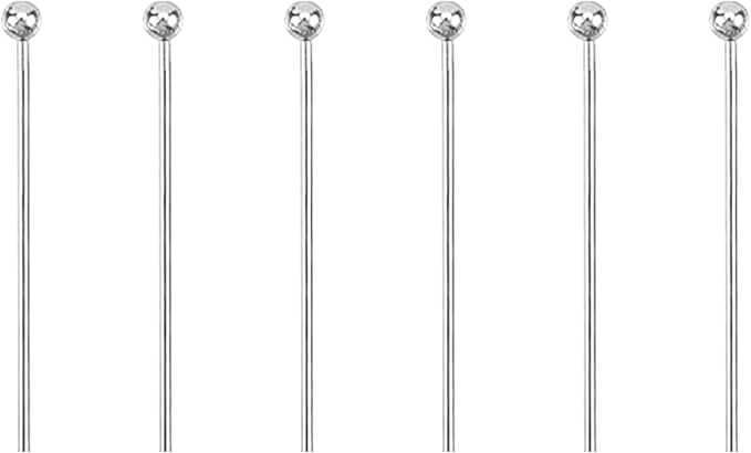 Mandala Crafts 1 Inch Silver Ball Head Pins for Jewelry Making Earring Making Supplies - 500 Jewelry Findings for Making Earrings DIY Bracelets Rosary Charms