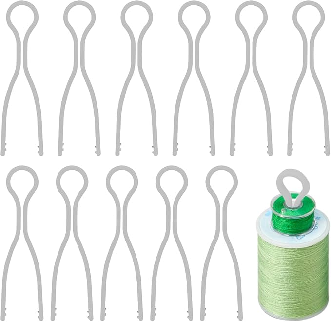 50 PCS Sewing Bobbin Thread Holders,Sewing Thread and Bobbin Organizer Holder Accessories and Supplies for Craft Embroidery Plastic Spool Clamps Spools Organizers,Grey, LXLVOUEG