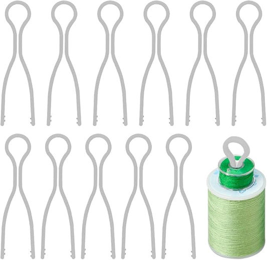 50 PCS Sewing Bobbin Thread Holders,Sewing Thread and Bobbin Organizer Holder Accessories and Supplies for Craft Embroidery Plastic Spool Clamps Spools Organizers,Grey, LXLVOUEG