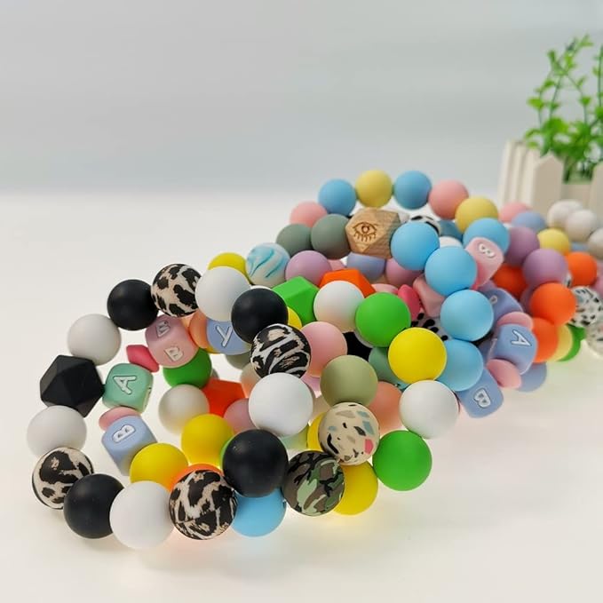 70Pcs 12mm Round Rubber Silicone Bead Bulk Loose Beads Gorgeous Making Kit for Keychain Tassels Necklace Bracelet Jewelry DIY Crafts Making