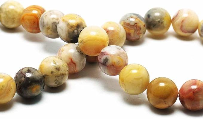 Natural Stone Beads Gemstone Beads for Jewelry Making - 10mm Round Loose Beads for Bracelets(34-37pcs, Chrysanthemum)