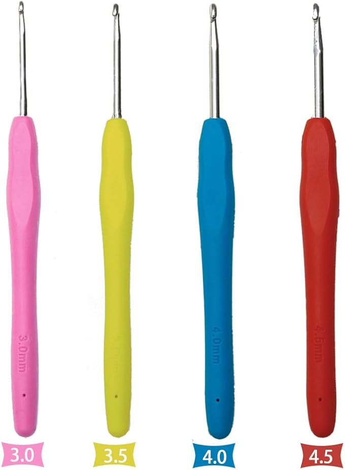 Crochet Hooks 3.0mm 3.5mm 4.0mm 4.5mm Rochet Needles Crochet Hook Set for Beginners Advanced Knitting Weaving Tools Needle Hooks for DIY Knitting Sweaters Socks Gloves Hats Scarf
