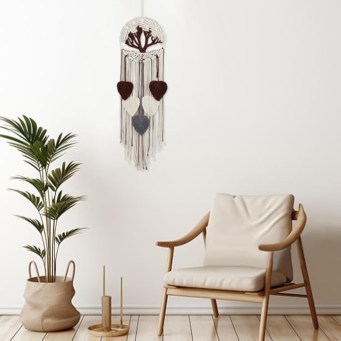 FREEBLOSS Tree of Life DIY Macrame Kit Leaves Macrame Tapestry Macrame Wall Hanging with Video Tutorials Macrame Wall Hanging Supplies Macrame Wall Decor for Living Room for Beginners Adults