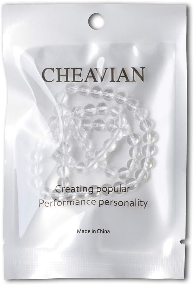 cheavian 60pcs 6mm natural clear white crystal quartz round loose beads crystal energy stone for jewelry making 1 strand 15"