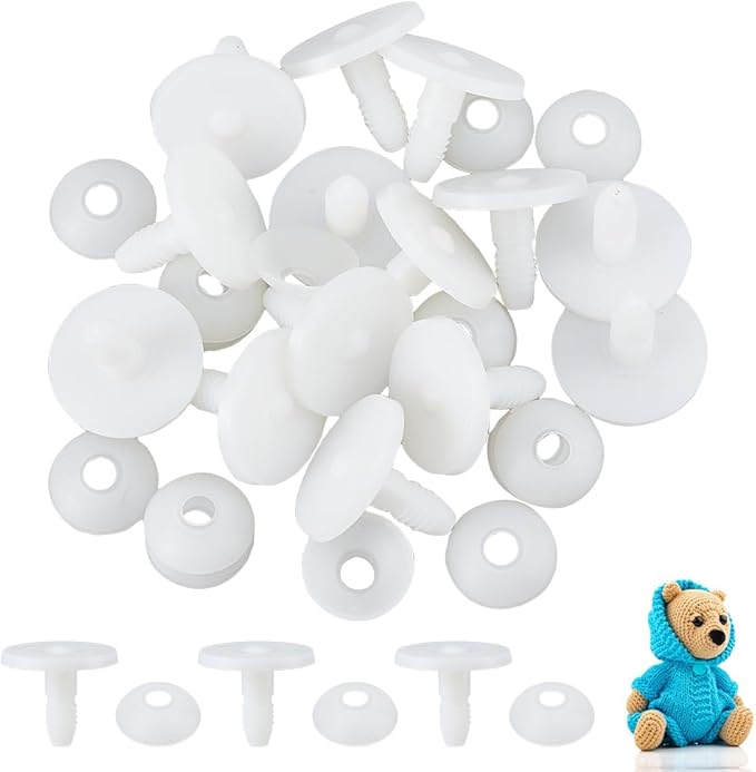 SUPERFINDINGS 16 Sets Doll Joints 40mm Safety Joints Movable Joint Plastic Joints for Amigurumi Crochet Animal Joints Body Joints with Washers Limbs and Head Joints for Soft Teddy Bear Making
