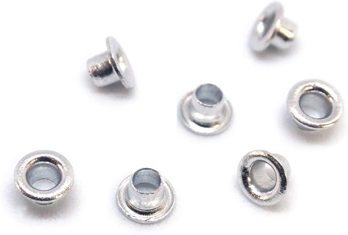 3mm/1/8 Aluminum Quicklet Eyelets-Scrapbooking/Birthday Wedding Baby Greeting Holiday Card/Paper Craft/Luggage Cruise Tag/DIY Album/Clothing etc-200 PCS (Silver)