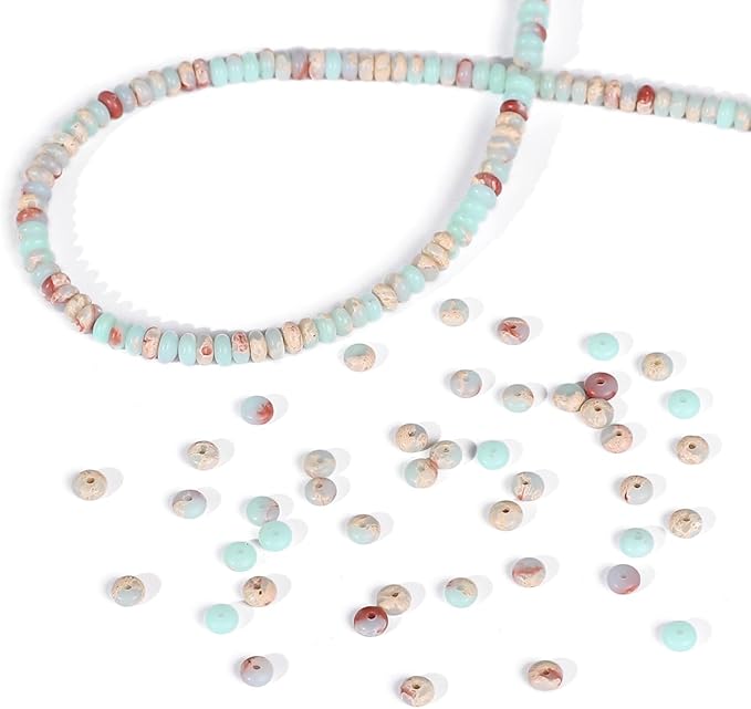 beadia natural shoushan disk stone beads 4x2mm 160pcs rondelle loose semi gemstone beads for jewelry making design