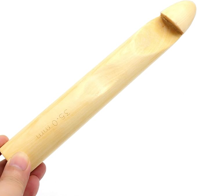 1Pcs 35mm Wood Huge Crochet Hook, Large US Size Y, Big Crochet Hooks Needles for Giant Chunky Yarn, DIY Yarn Craft,Nice Gift for Women Adults Kids Children Beginners