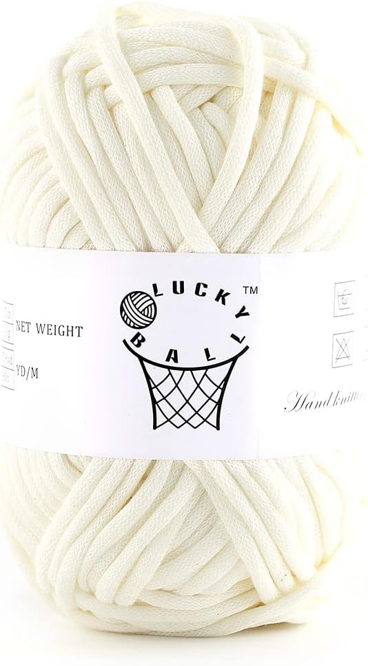 100g Yarn for Crocheting and Knitting,66yds/60m Cotton Yarn for Beginners,Cotton-Nylon Acrylic Blend Yarn for Beginners Crochet Kit Making(White)