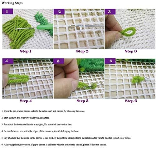 LAPATAIN Latch Hook Kits for DIY Throw Pillow Cover,Needlework Cushion Cover Hand Craft Crochet for Great Family 17X17inch White Dove