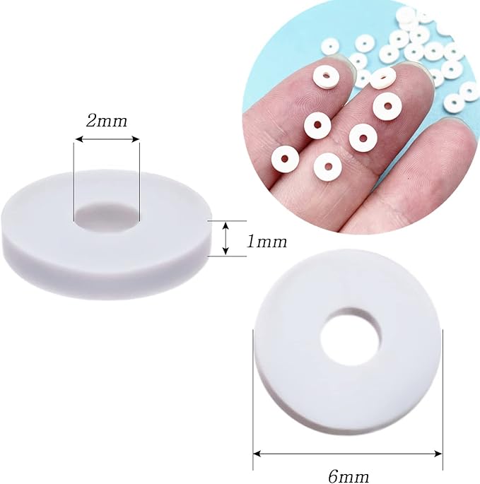 1750pcs Heishi Vinyl Beads Flat Round Polymer Clay Spacer Beads for Making Bracelet Necklace Earring Accessories DIY Handmade Craft (Black Mixed, 6mm)