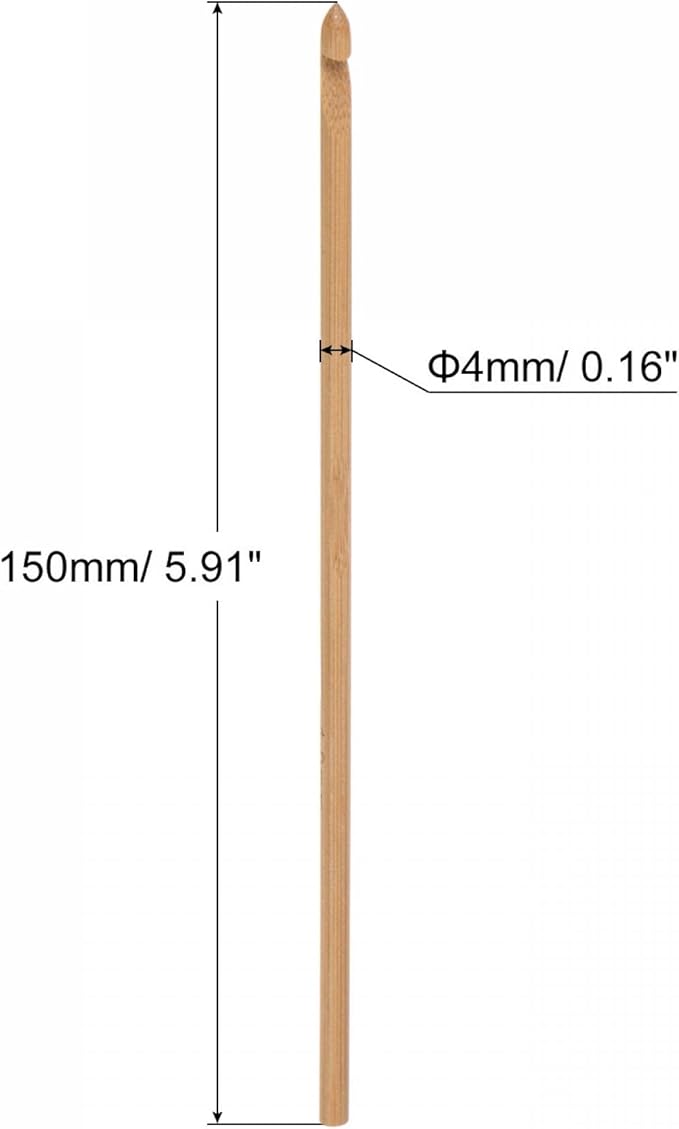 uxcell Wooden Bamboo Crochet Hook 4.0mm US Size G (Size 6) Fine Knitting Needles for DIY Craft Yarn 6Pcs