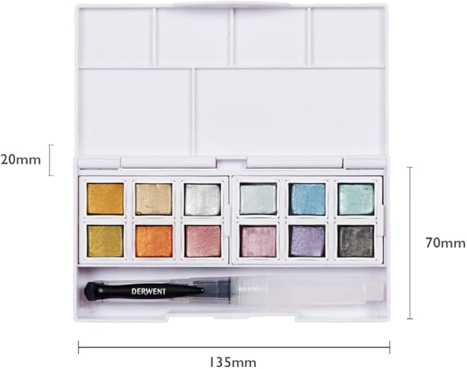 Derwent Metallic Watercolor Paint Pan Set (2306246)