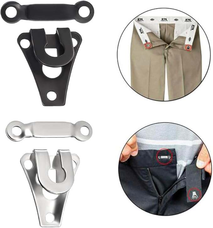 24 Set Sewing Hooks and Eyes Closure Set - Versatile Fasteners for Trousers Skirts Dress Bra - DIY Craft Accessories - Metal Hook and Eye- 2 Colors (Black and Nickel)