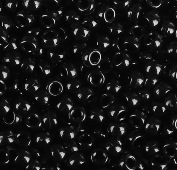 1000Pcs 9mm Black Plastic Pony Beads for Friendship Bracelets, Hair Beads, Crafts