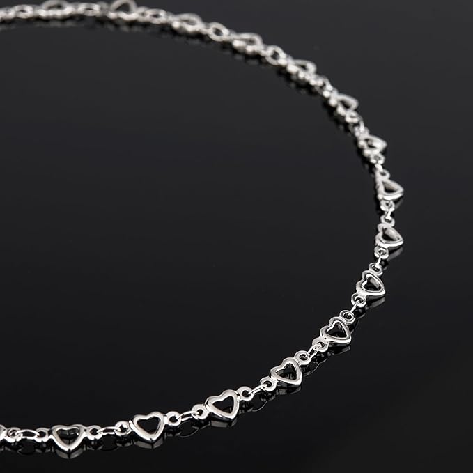 YOUBEIYEE 13 Feet Stainless Steel Jewelry Chain for Jewelry Making Heart Link Chain for Women Necklace DIY Heart Chains Bulk