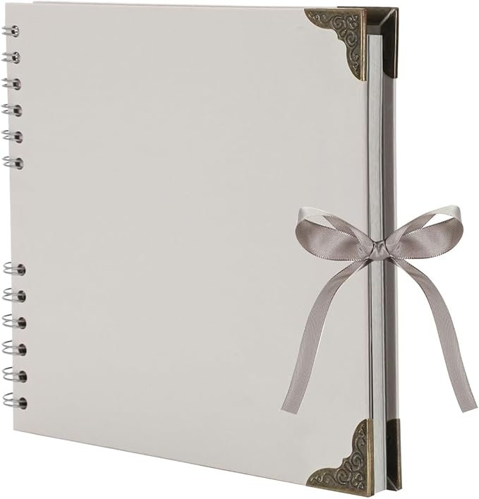 Scrapbook (8 x 8 inch) Scrapbook Album 60 Pages Ideal for Your DIY Scrapbooking Albums Wedding and Anniversary Family Photo Album (grey)