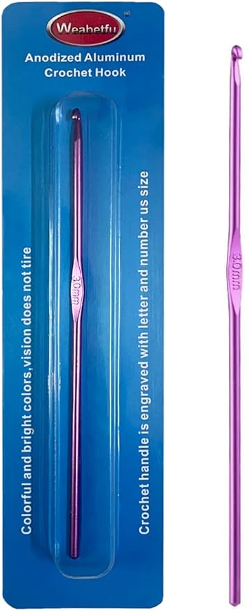 Weabetfu Aluminum Crochet Hook,Knitting Needles Crochet Needles for Knitting Craft Yarn,Crochet Hooks Size D,3mm-New