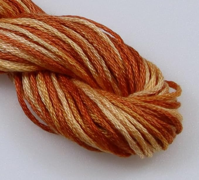 KCS Big skeins of 25 Meters Size 25 Color Variegated Cross Stitch Stranded Threads,6 skeins,4124