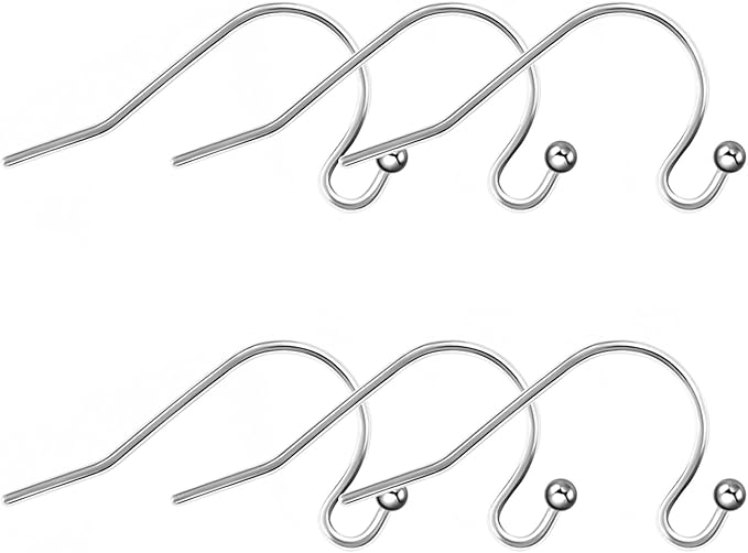 6pcs 20g pure titanium earrings hooks ball dot ear wires hypoallergenic diy earrings findings for jewelry making
