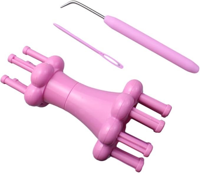 FDXGYH 1 Set Double-Ended Braider Plastic Knit Spool Loom Yarn Knitting Machine Rope Hook Knitting Tool