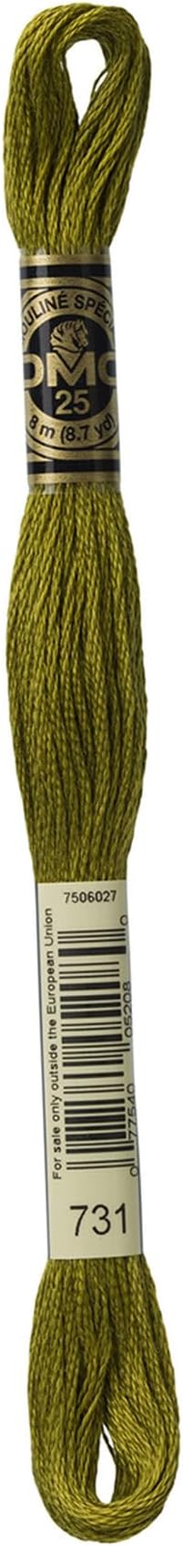 Generic DMC 6-Strand Embroidery Cotton Bundle - Olive Green Color Family - 5 Skeins of Thread - 8.7yd Skeins