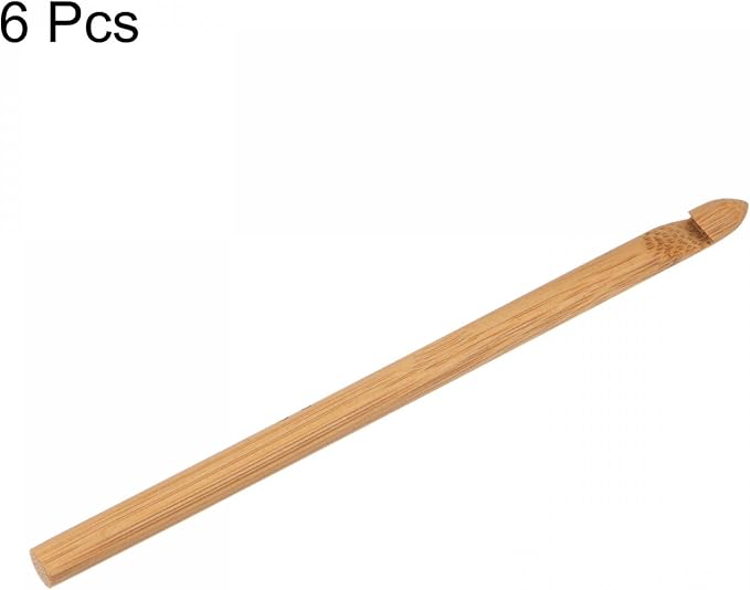 uxcell Wooden Bamboo Crochet Hook 8.0mm US Size L (Size 11) Chunky Knitting Needles for DIY Craft Yarn 6Pcs