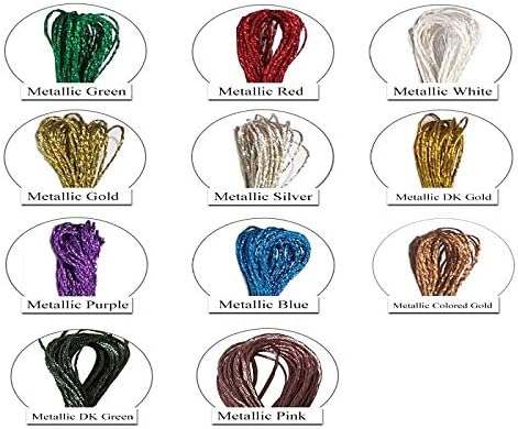 22 Skeins Gold Embroidery Thread Metallic Embroidery Floss Gold Embroidery Skein Threads Glitter Embroidery for DIY Embroidery Thread Crafts,8 m 12 Strands