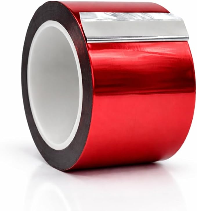 WOD MPFT2 Red Metalized Polyester Mylar Film Tape with Acrylic Adhesive, 3 inch x 72 yds. Vibrant Mirror Red Tape, Decor Tape for Detailing Accent Wall, Graphic Arts, Car and Boat Trim
