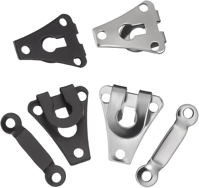 24 Set Sewing Hooks and Eyes Closure Set - Versatile Fasteners for Trousers Skirts Dress Bra - DIY Craft Accessories - Metal Hook and Eye- 2 Colors (Black and Nickel)