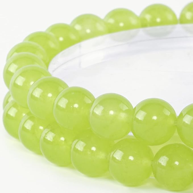 8mm Natural Grape Chalcedony Round Bead - 45PCS Bulk Gemstone Beads for Jewelry Making, DIY Bracelets, Necklaces - Includes Crystal Stretch Cord - Stone Beads for Crafting Gifts