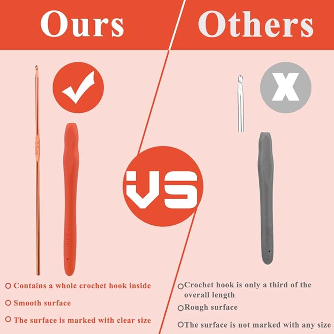 2.5mm Beginners Crochet Hook, Ergonomic Handle Crochet Hooks for Arthritic Hands, Comfortable Smooth Knitting Needles for Handmade DIY, Random Color