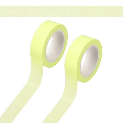 PATIKIL 33 Yard Washi Tape, Colored Masking Tape Adhesive Decorative Stickers for DIY Craft Art Gift Wrapping Journal Scrapbook Planner, Light Yellow