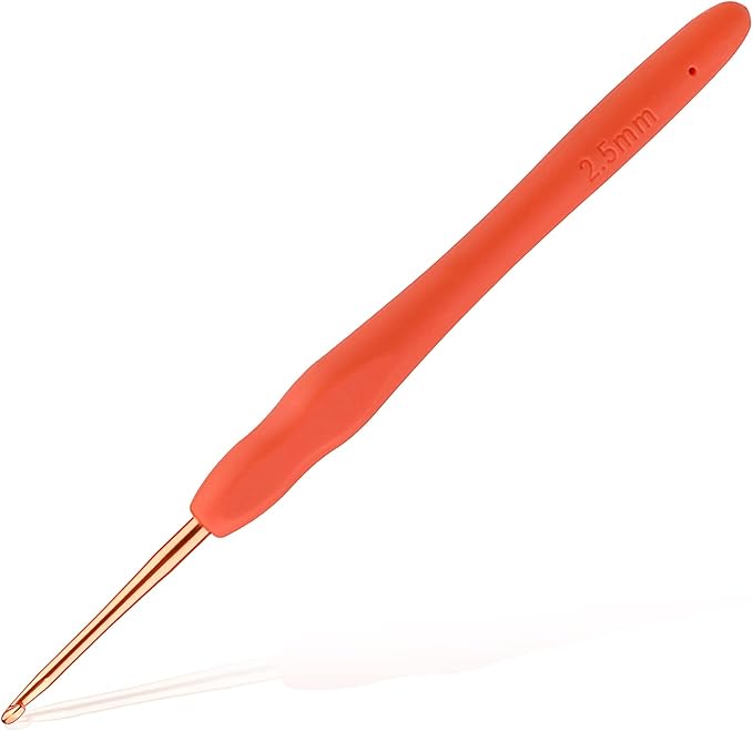 2.5mm Beginners Crochet Hook, Ergonomic Handle Crochet Hooks for Arthritic Hands, Comfortable Smooth Knitting Needles for Handmade DIY, Random Color