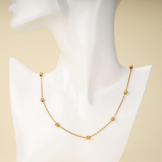 Kyutong 5 Meters Gold Plated Chain for Jewelry Making Thin Cable Links Beaded Jewelry Chains with Connector for Necklace Bracelet Crafts DIY
