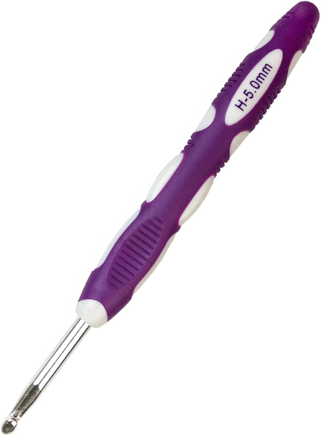 Mdoker Size H/8(5mm) Crochet Hook,Extra Long Crochet Hooks Needles for Arthritic Hands,Ergonomic Grip Soft Handles for Beginners and Experiecced Crochet Lover,Comfortable/Smooth/Ergonomic