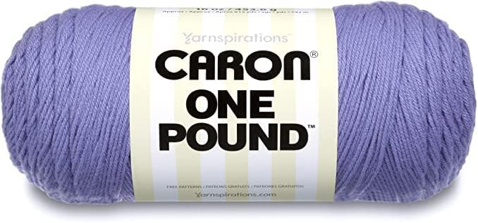 Caron One Pound Lavender Blue Yarn - 2 Pack of 454g/16oz - Acrylic - 4 Medium (Worsted) - 812 Yards - Knitting/Crochet