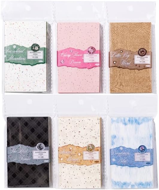 300 Pcs Scrapbook Paper Kit - 6 Pack Textured&Printed Decoupage Paper Assorted Set Colorful Special Mixed For Scrapbooking Supplies Junk Journaling Bullet Cards Making Craft Collage 4.13X2.44 Inch
