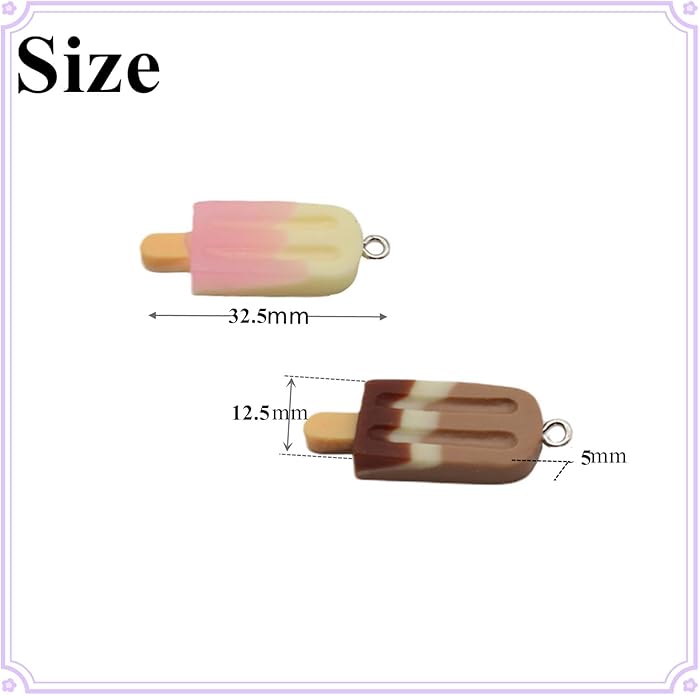 Resin Ice Cream Flower Dice Pendant Charms Colorful DIY Pendant Making Charm for Bracelet Necklace Earrings Keychain Craft