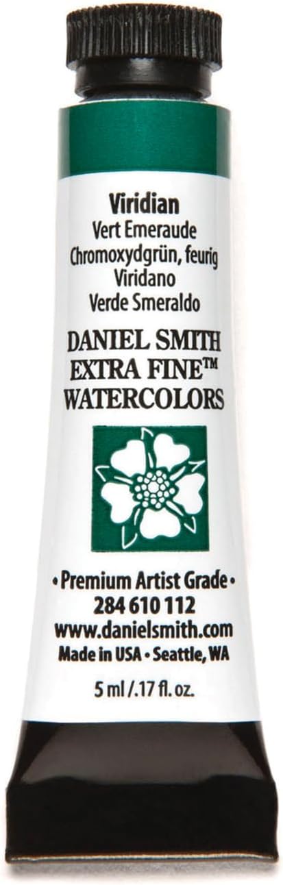 Daniel Smith Extra Fine Watercolor Paint, 5ml Tube, Viridian, 284610112, 0.17 Fl Oz (Pack of 1)