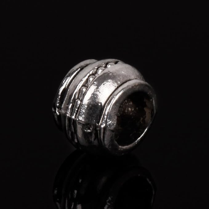 RUBYCA 30pcs Tibetan Silver Tone Spacer Beads Fit European Charms Bracelet Ethnic Design