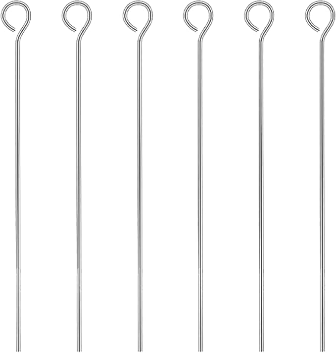 Mandala Crafts 2 Inch Stainless Steel Eye Pins for Jewelry Making Earring Making Supplies Jewelry Findings Open Eye Head Pins for Earrings DIY Bracelets Rosary Charms