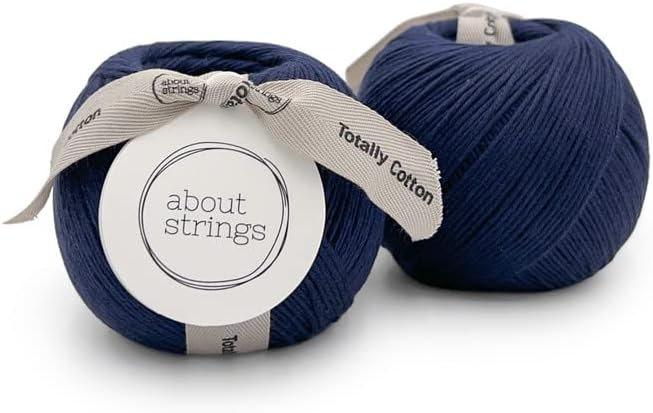 About Strings Totally Cotton Yarn - GOTS Certified Organic DK Weight - Luxuriously Soft, No Splitting - Perfect for Baby, Amigurumi, Knitting & Crochet - (200g/468 Yards) 100g/Ball (Space)