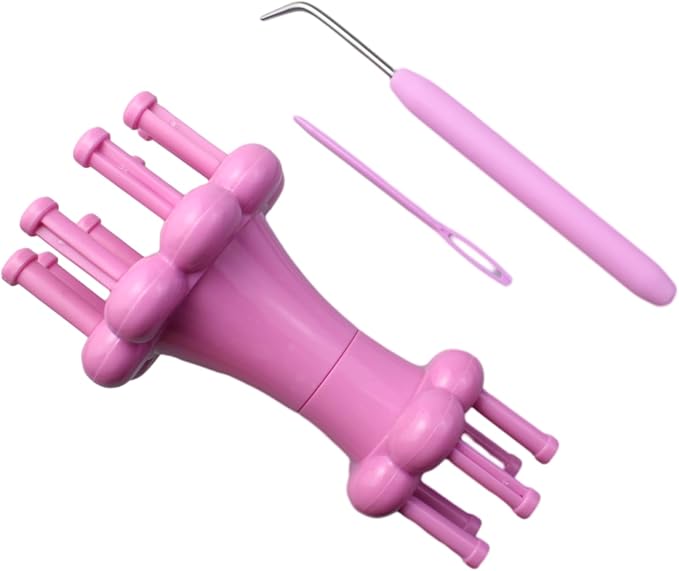 FDXGYH 1 Set Double-Ended Braider Plastic Knit Spool Loom Yarn Knitting Machine Rope Hook Knitting Tool