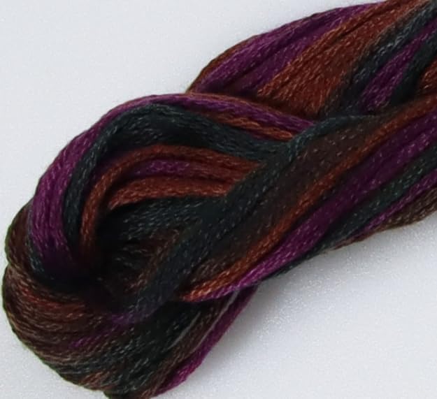 KCS Big skeins of 25 Meters Size 25 Color Variegated Cross Stitch Stranded Threads,6 skeins,4522