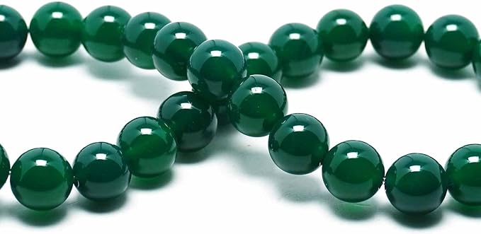 10mm Natural Stone Beads for Jewelry Making - Gemstone Round Loose Beads for Bracelets(35-38pcs, Green Agate)