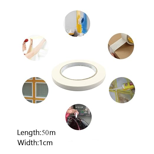 Diamond Painting Tape Dirtproof 50 Meter Length 10mm Width White Tape Diamond Painting Accessories Masking Tape Self Adhesive Edges Sticker