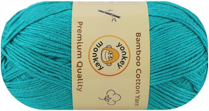 10-Pack of Yonkey Monkey 500 Grams Yarn - 70% Rayon derived from Bamboo, 30% Cotton - Imported - Cyan 9062